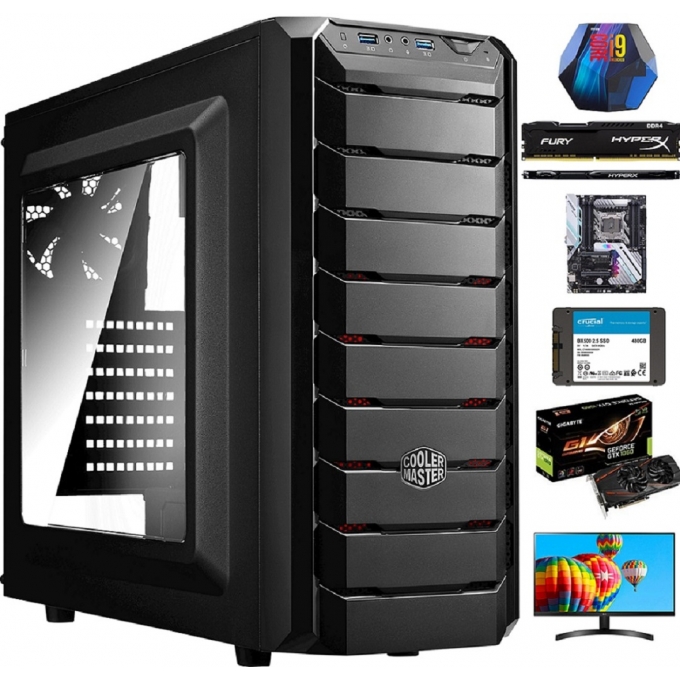 CPU Ensamblado INTEL CORE I9-9900K - 16GB RAM - 1TB HDD - 480GB SSD - 6GB VIDEO - MONITOR 27pulgadas / INTEL