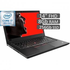 LAPTOP LENOVO THINKPAD T480, INTEL CORE i7-8550U 1.80GHZ, Memoria 8Gb DDR4, Disco Solido 256 GB M.2 SSD - W10 PRO - Open Box - Pantalla 14pulgadas / lenovo