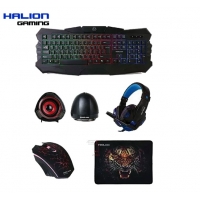 KIT SUPER HALION RACER GAMER ( HA-830C ) TECLADO+MOUSE+AURICULAR+PAD MOUSE+PARLANTE / HALION