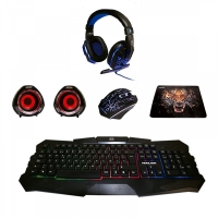 KIT SUPER HALION RACER GAMER ( HA-830C ) TECLADO+MOUSE+AURICULAR+PAD MOUSE+PARLANTE / HALION