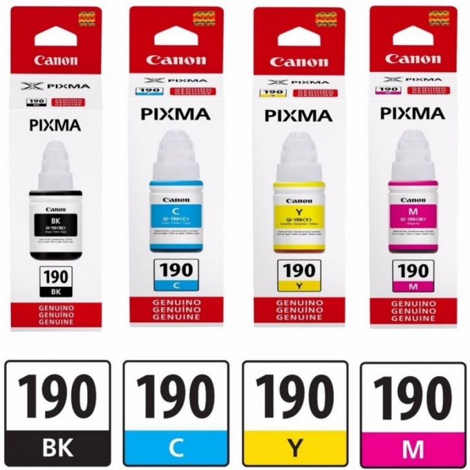 BOTELLA DE TINTA CANON GI-190M MAGENTA - IMPRESORA G1110 - G2110 - G3110 - G4111 / CANON