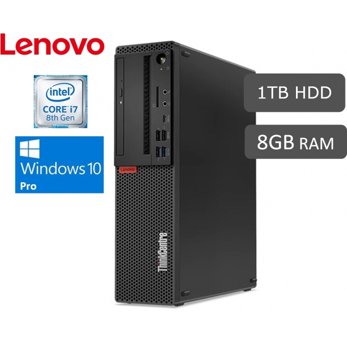 CPU Lenovo M720s, Intel Core i7-8700 3.20GHz, 8GB DDR4, 1TB SATA - W10 PRO - 10SUS01900 / LENOVO