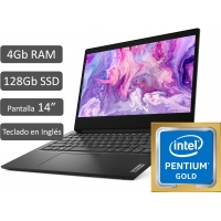 LAPTOP LENOVO IDEAPAD 3 14IML05 - PENTIUM GOLD 6405U - 4GB RAM - 128GB SSD - 14pulgadas - Business Black / LENOVO