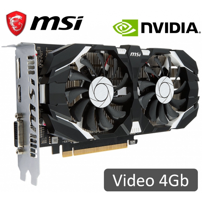 Tarjeta de Video MSI GeForce GTX 1050 TI 4GT OC - 4GB - VG-MSI GTX1050TI/4GT / MSI