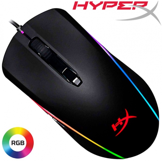 Mouse HYPERX Pulsefire Surge, Cableado, 6 Botones, Negro, Gamer / HYPERX