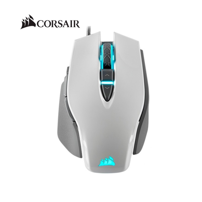 Mouse CORSAIR M65 RGB Elite FPS, Cableado, 9 Botones, Blanco, Gamer / CORSAIR