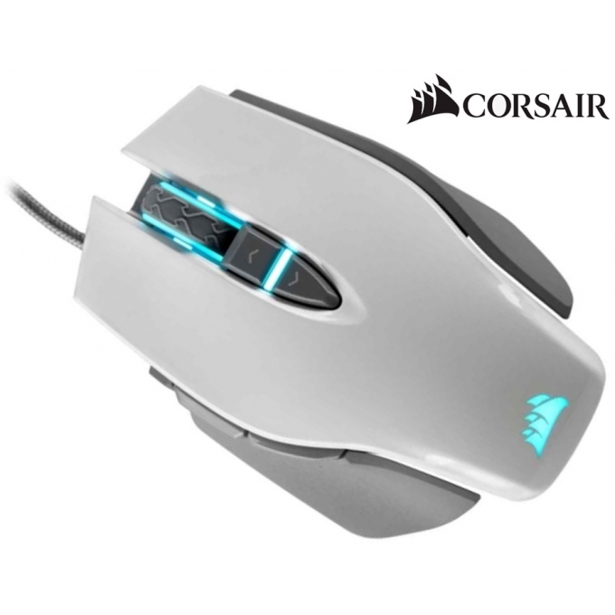 Mouse CORSAIR M65 RGB Elite FPS, Cableado, 9 Botones, Blanco, Gamer / CORSAIR