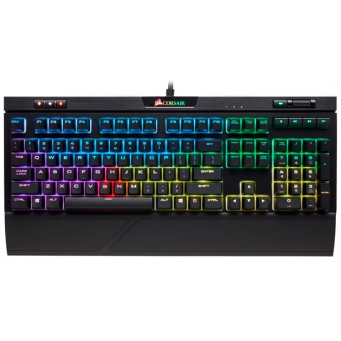 Teclado CORSAIR Strafe RGB MK2 CHERRY MX Red, Mecanico, Cableado, retroiluminado, Gamer, Negro CH-9104110-SP / CORSAIR