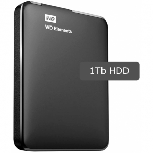 Disco duro externo Western Digital Elements Portable negro, 1TB, USB 3.0.