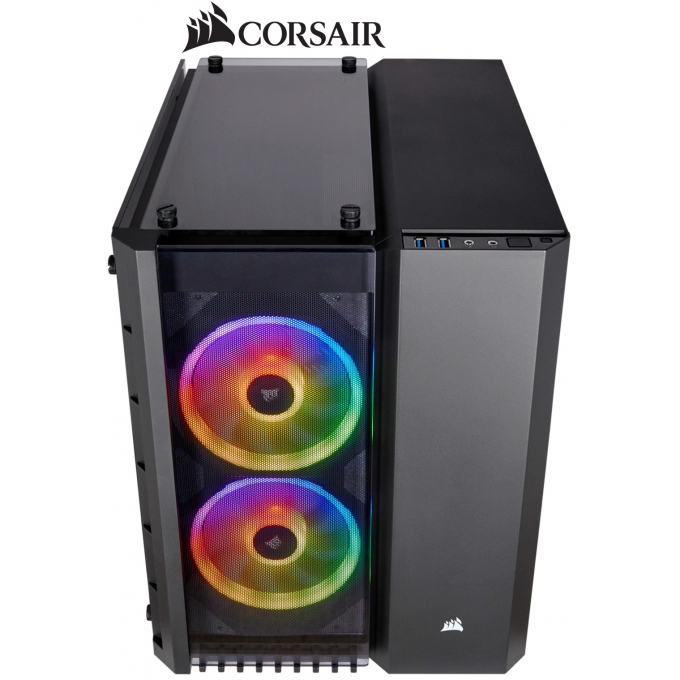 Case Gamer Corsair Crystal 280X RGB , Mid Tower, ATX, USB 3.0, Audio, Negro. S/FUENTE, P/GAMER. / CORSAIR