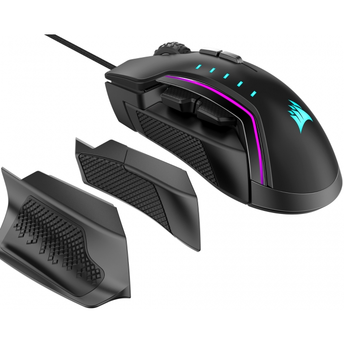 Mouse CORSAIR Glaive RGB PRO, Cableado, Alumium, Negro, Gamer / CORSAIR