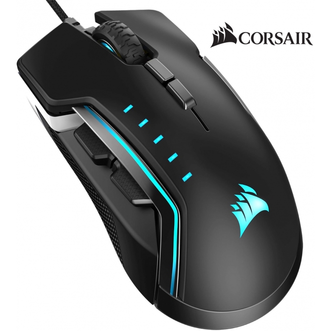 Mouse CORSAIR Glaive RGB PRO, Cableado, Alumium, Negro, Gamer / CORSAIR