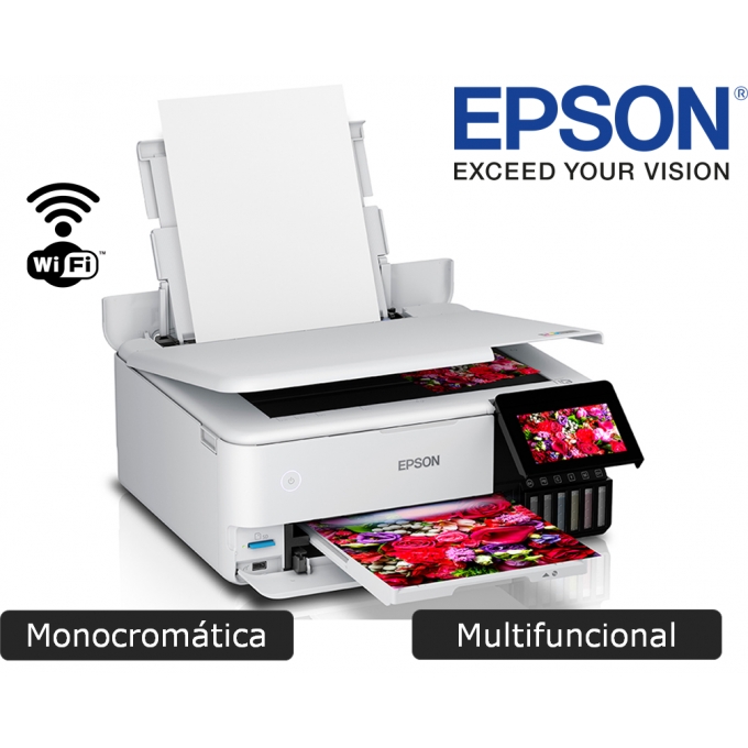 Impresora EPSON L8160 Ecotank, Multifuncional, Sistema Tinta continua, Wifi, USB, Color, CD/DVD, 5760DPIx1440DPI C11CJ20303 / EPSON