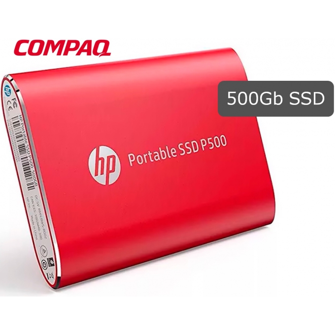 Disco Duro Estado Solido SSD Externo HP 500Gb P500 USB 3.1 Tipo-C Rojo / HP