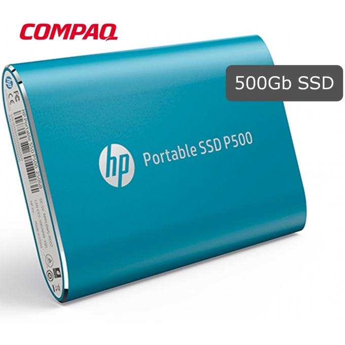 Disco Duro Solido SSD externo HP P500, 500Gb, USB 3.1 Tipo C, Azul / HP