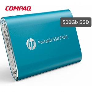 Disco Duro Solido SSD externo HP P500, 500Gb, USB 3.1 Tipo C, Azul