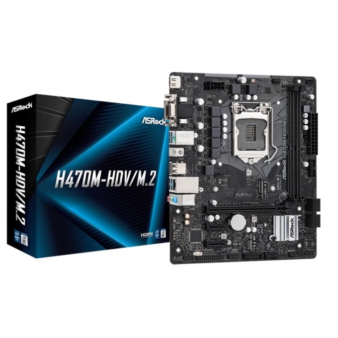 PLACA MADRE MOTHERBOARD ASROCK H470M-HDV/M.2 LGA1200 - DDR4 - HDMI - DVI-D - M.2 - mATX - 90-MXBG80-A0UAYZ / ASROCK