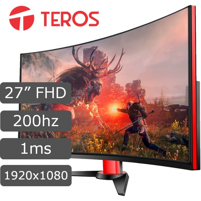 Monitor Gaming Teros TE-3174N, 27 IPS Curvo, Full HD, DisplayPort