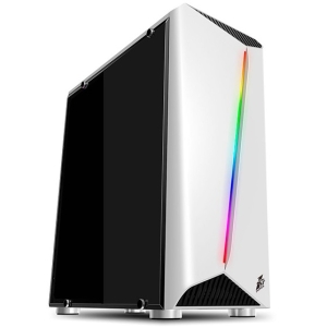 CASE 1STPLAYER RAINBOW R3-A (ATX WHITE)  S/ FUENTE | Vidrio templado | 2 Cooler RGB Superior | 1 Cooler RGB Posterior + 1 Tira de luz frontal con Selector / 1STPLAYER