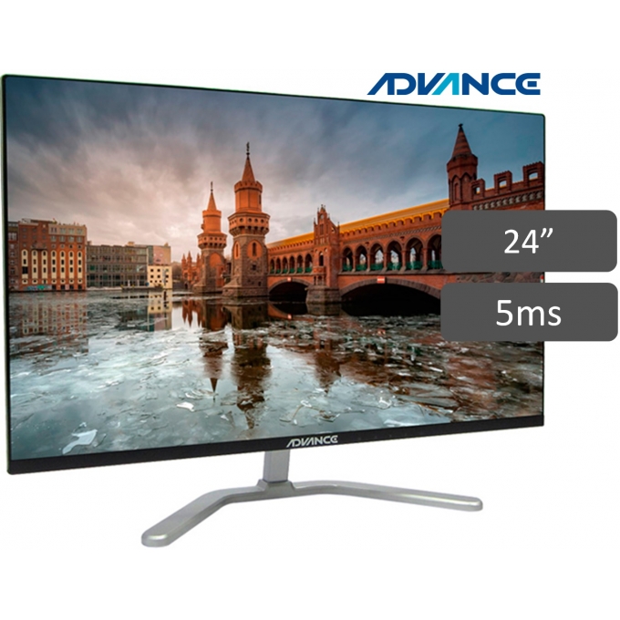 Monitor Advance ADV-24IPS, 24pulgadas Led, 1920x1080, VGA / HDMI / AUDIO / ADVANCE