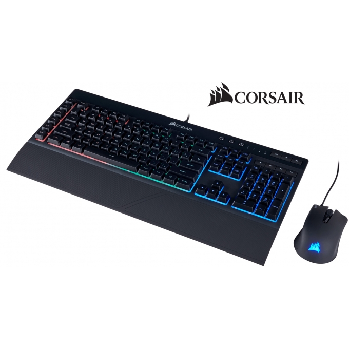 Combo Teclado + Mouse Gaming CORSAIR K55 + Harpoon RGB Bundle, retro-iluminado, USB, Negro CH-9206115-SP / CORSAIR
