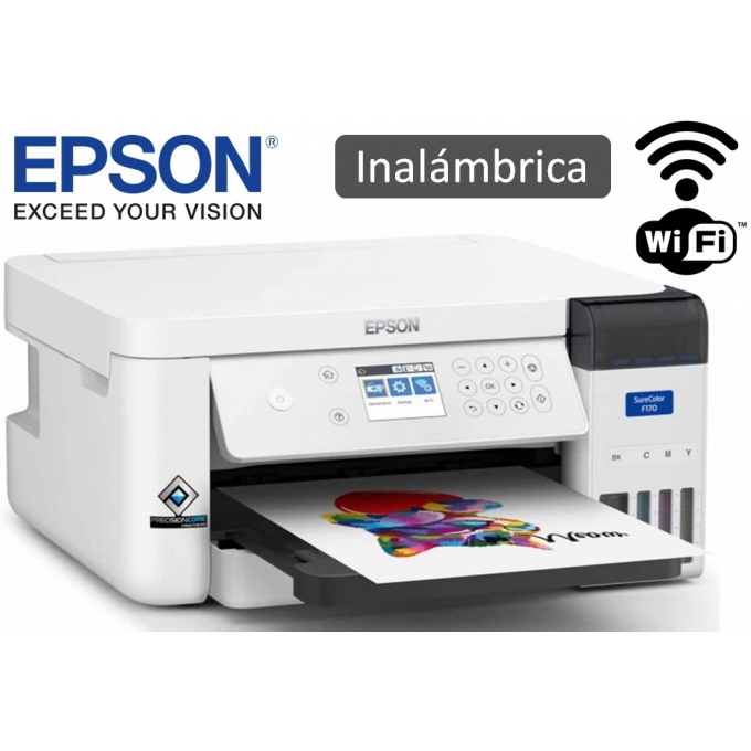 Impresora de Sublimacion EPSON SureColor F170, Inalambrica Wifi, USB 2.0, Blanco C11CJ80201 / EPSON