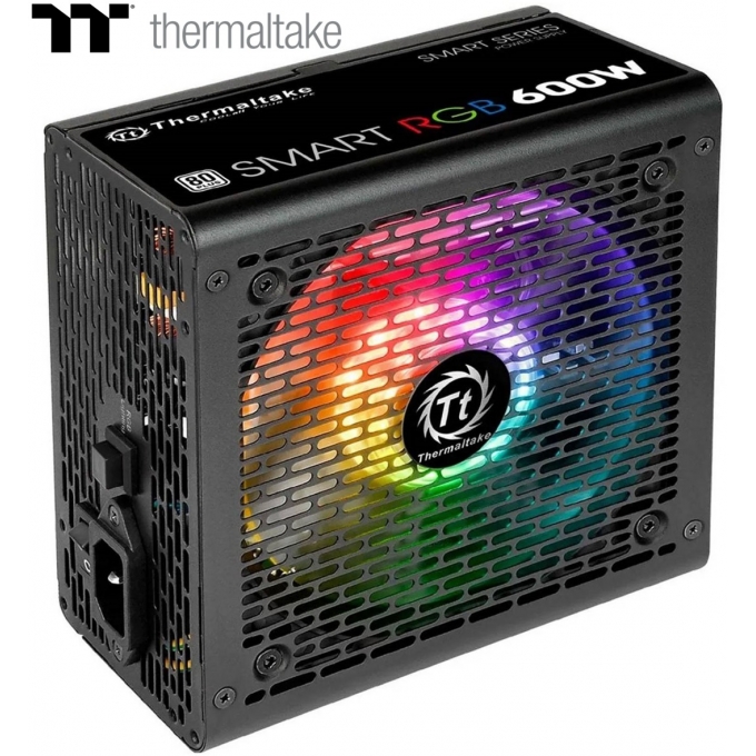 Fuente de poder THERMALTAKE Smart RGB, 600W, ATX, 100V-240VAC P/GAMER PS-SPR-0600NHFAWU-1 / THERMALTAKE