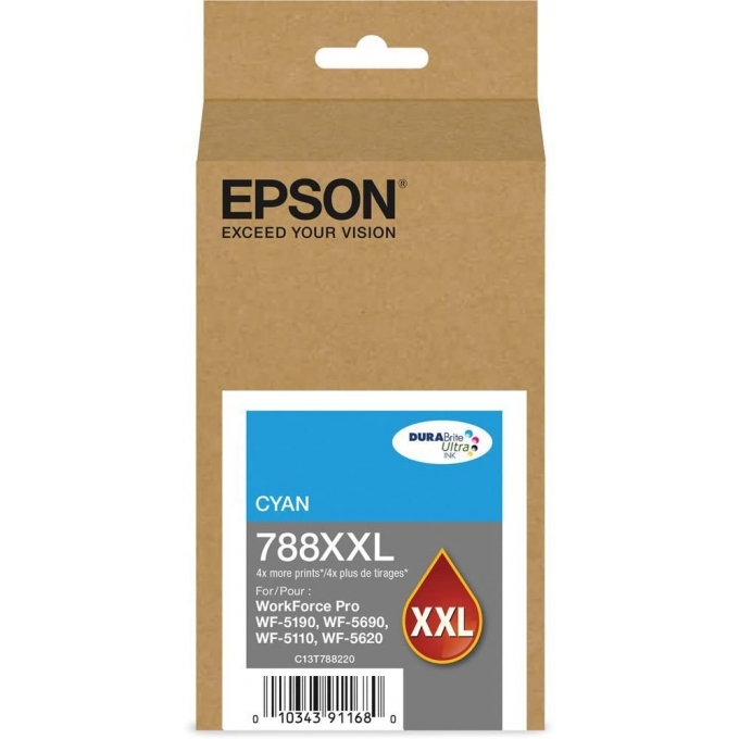 CARTUCHO DE TINTA EPSON T788XXL CYAN, DuraBrite Pro, para WorkForce Pro WF-5690/5190 / EPSON