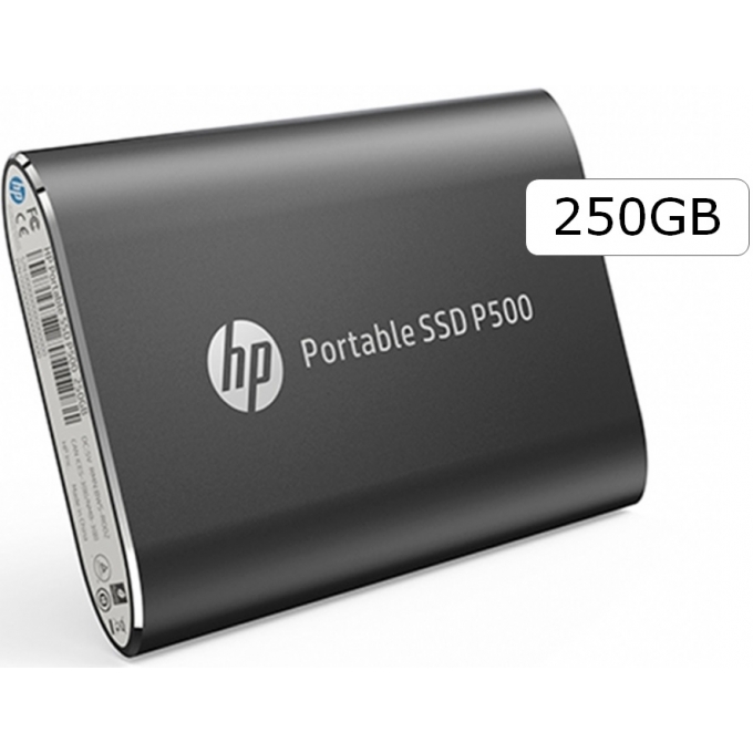 Disco Duro Externo Solido HP P500, 250GB, USB 3.1 Tipo-C, Negro. / HP