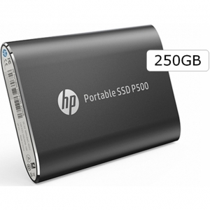Disco Duro Externo Solido HP P500, 250GB, USB 3.1 Tipo-C, Negro.