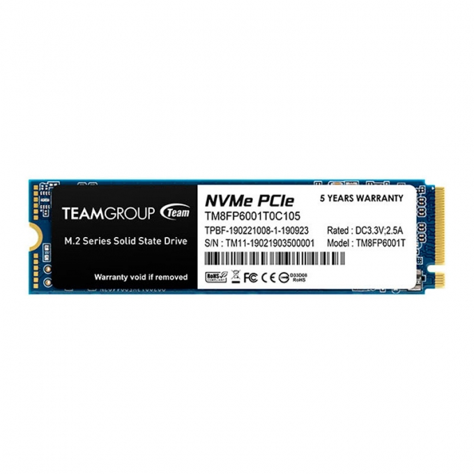 Disco Duro Solido SSD TeamGroup MP33 M.2 PCIe SSD, 1TB, DC +3.3V interno / TEAMGROUP