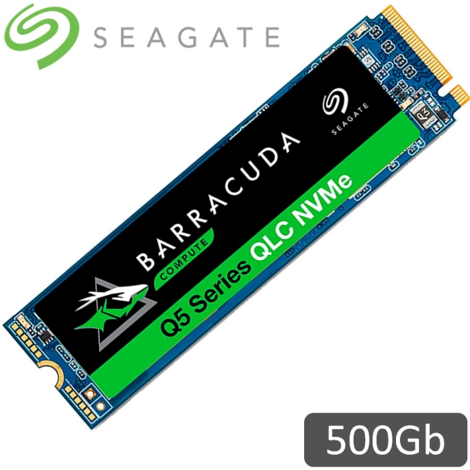 Disco Duro Solido SSD Seagate Barracuda Q5, 500Gb, M.2 2280, PCIe Gen 3.0 x4, NVMe 1.3 interno / SEAGATE