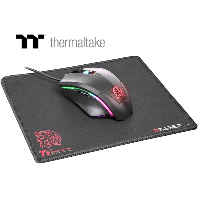 Mouse optico Gamer Talon Elite RGB + Mouse Pad Thermaltake, Iluminacion RGB, 6 botones. / Thermaltake