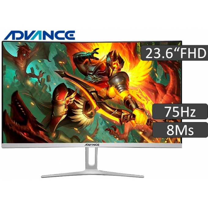 Monitor Advance ADV-5021, 23.6FHD CURVO IPS, 1920x1080, 75Hz, 8Ms ...