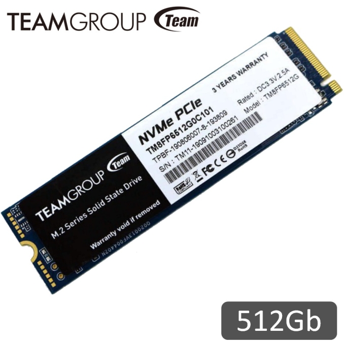 Disco Duro Solido SSD TEAMGROUP 512Gb MP33 M.2 PCIe, DC +3.3V interno / TEAMGROUP