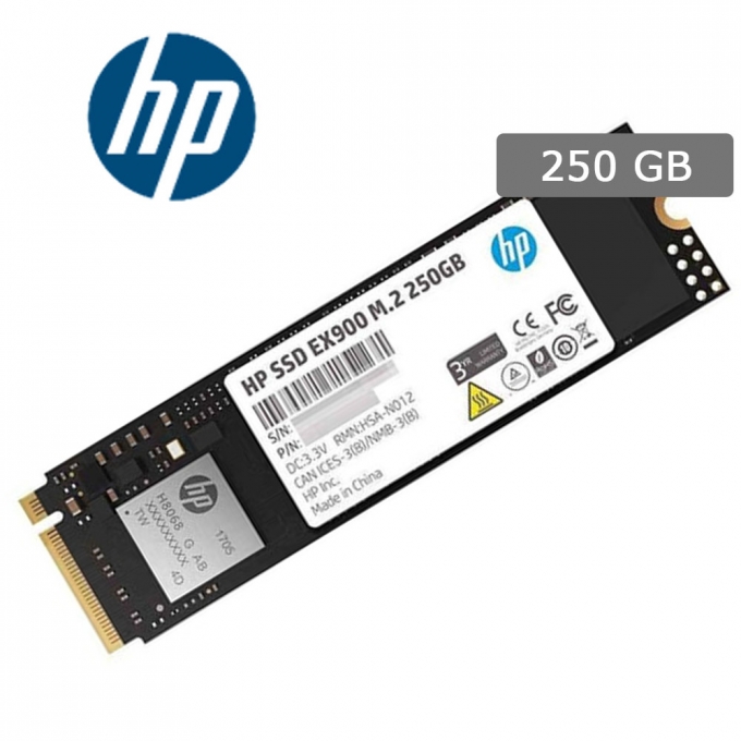 Disco Duro Estado Solido SSD HP EX900, 250GB, M.2, 2280, PCIe Gen 3x4, NVMe 1.3 interno / HP