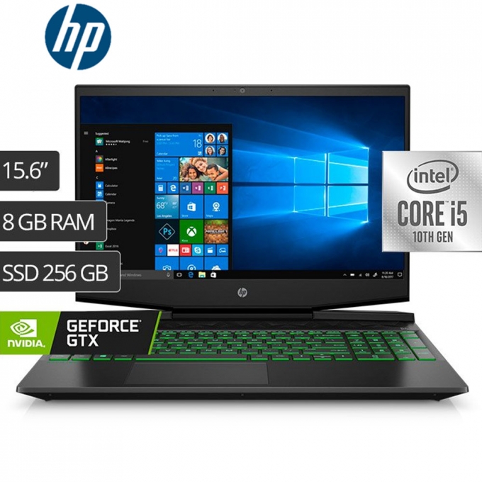 Laptop Gamer Hp Pavilion 15 Dk1031la I5 10300h 25ghzmemoria 8gb Ram Disco Solido 256gb Ssd 9770