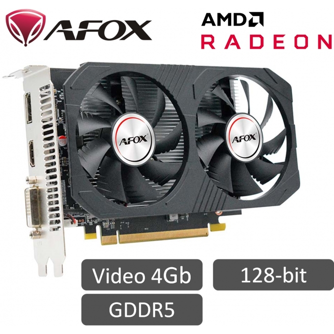 Tarjeta de Video AFOX RADEON RX 550 4GB GDDR5 128 BIT, PCI Express 3.0, HDMI, DP, DVI-D / AFOX