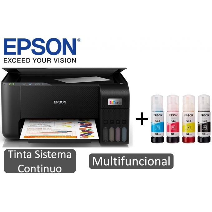 PROMOCION COMBO Impresora EPSON Ecotank L3210 + 4 TINTAS EPSON 544, Multifuncional, Sistema continuo, C11CJ68303 / EPSON