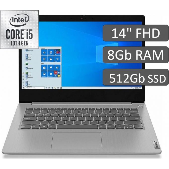 LAPTOP LENOVO IDEAPAD 3 - i5 1035G1 - Memoria 8GB RAM - Disco Solido 512GB SSD - Pantalla 14pulgadas / LENOVO