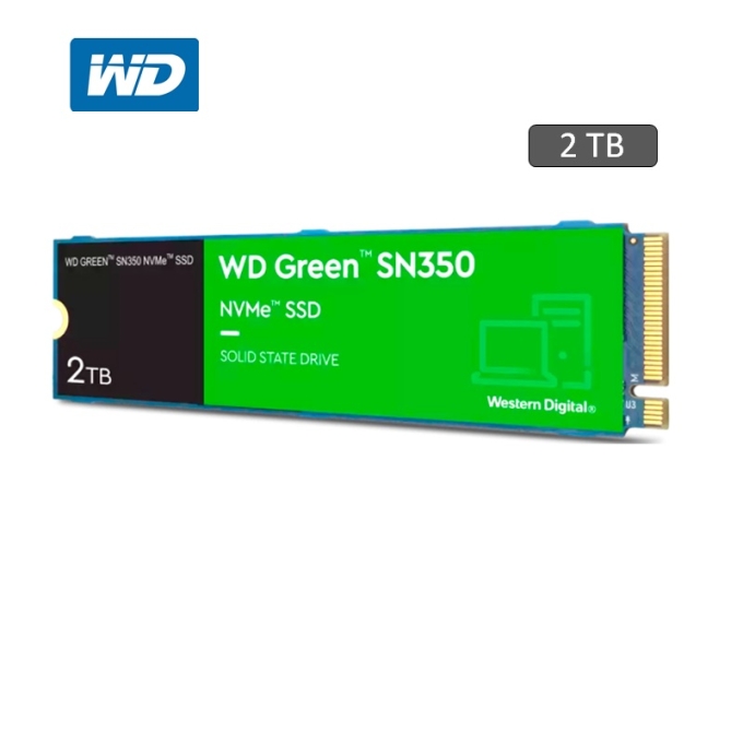 Disco Duro Solido SSD Western Digital Green 2Tb SN350 NVMe M.2 2280 PCIe Gen3 x4 Interno / WESTERN DIGITAL