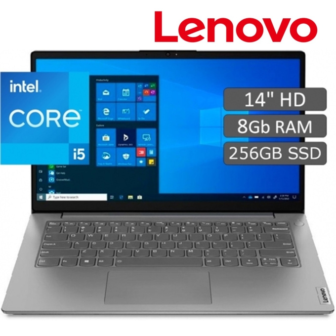 Laptop Lenovo V14 G2 ITL, i5-1135G7 2.40/4.20GHz , Memoria 8Gb RAM, Disco Solido 256Gb SSD, Pantalla 14pulgadas HD TN, Sin Sistema Operativo, 82KA00C9LM / LENOVO